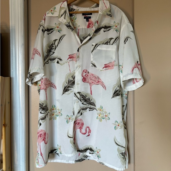 Croft & Barrow hawaiian flamingo shirt - Picture 3 of 12